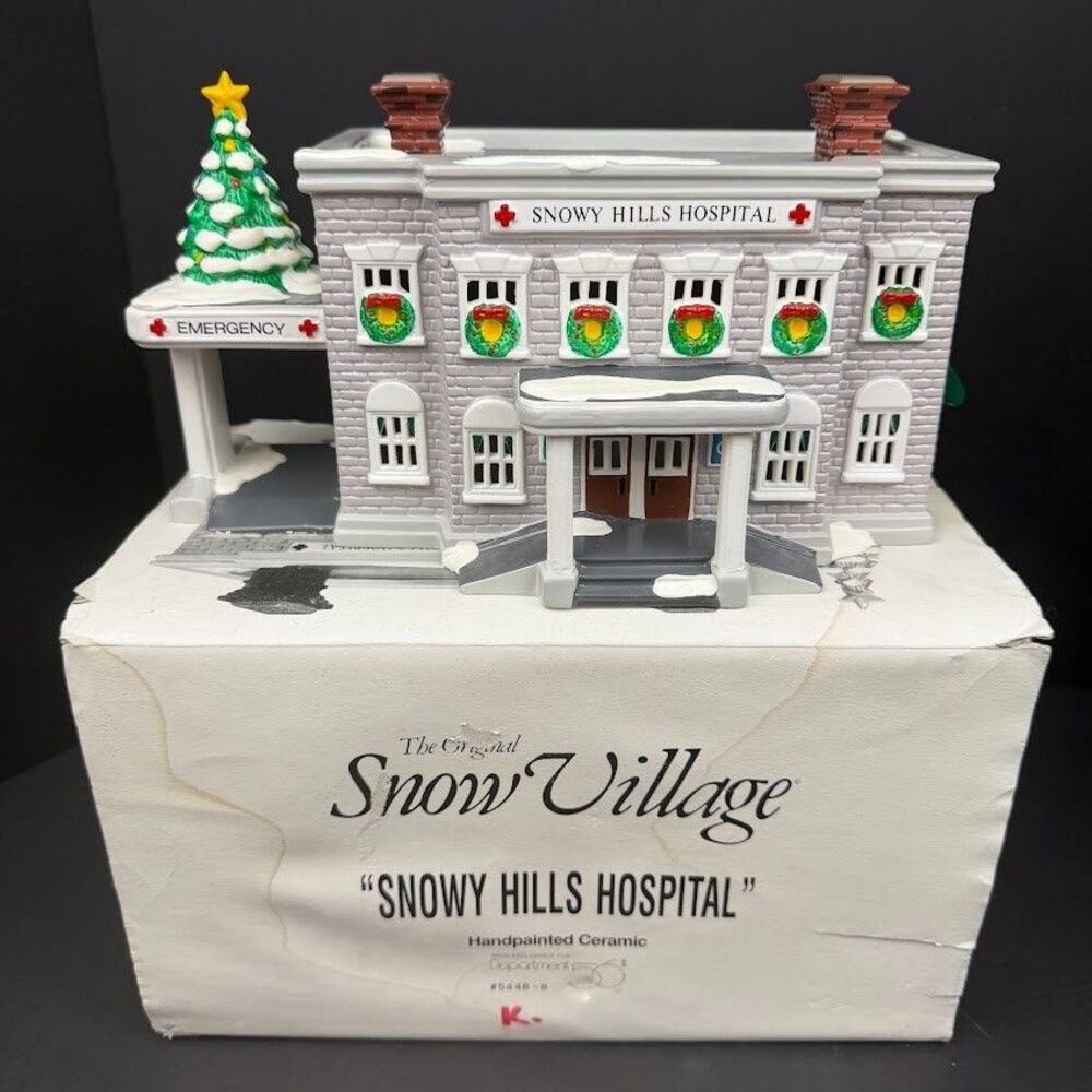 Department 56 Original Snow Village Snowy Hills Hospital 5448-8 1993 w/ Box
